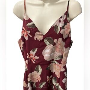 Lulus Burgundy Floral Dress!